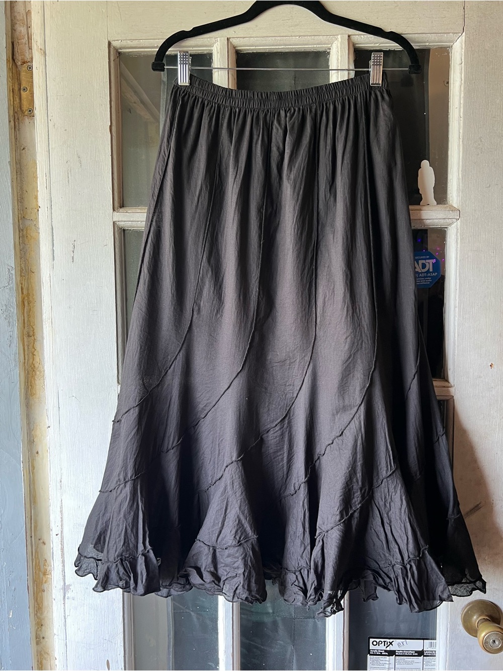 Studio West Black A-Line Ruffle Hem Skirt Size small